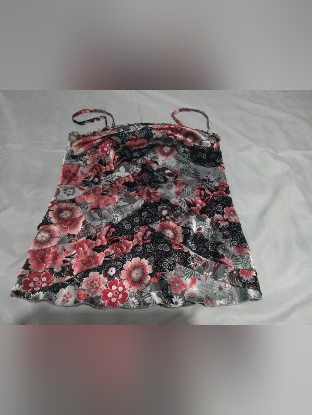 Mixit Floral Spaghetti Strap Cami - Red & Black
